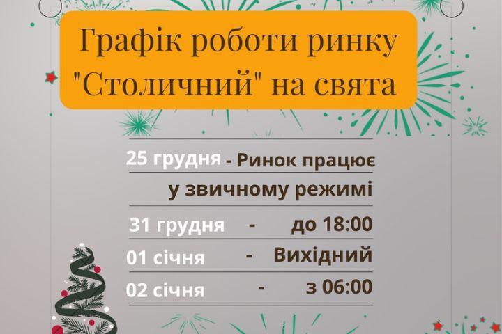 Шановні партнери та відвідувачі ринку “Столичний”!