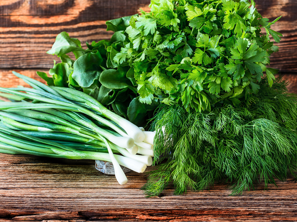 Herbs and salads